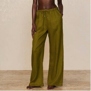 NWT Monday Swimwear 100% Linen Drawstring Pant, SZ S